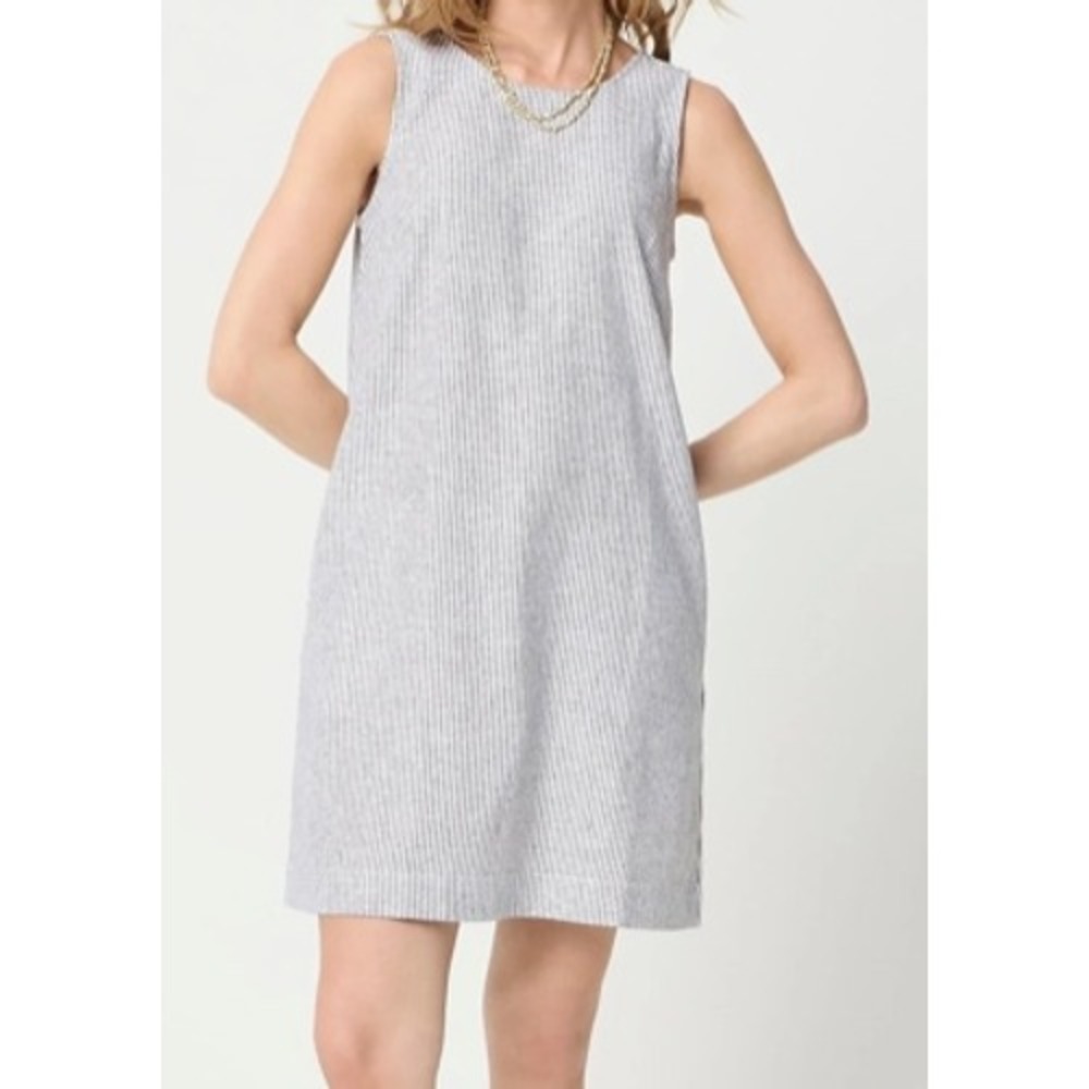 J. Crew Striped Linen Blend Sleeveless Mini Dress Women 2